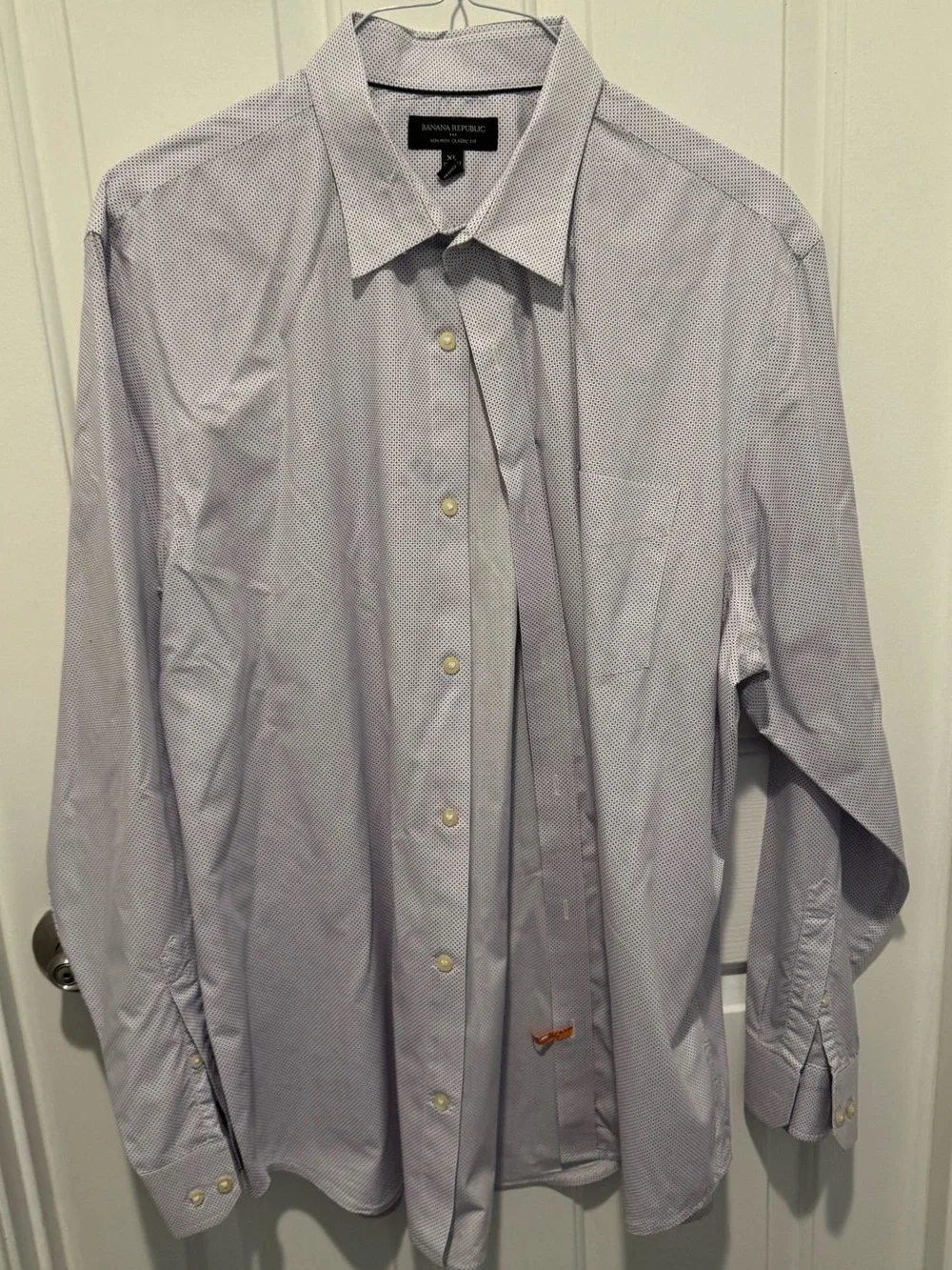 Mens Banana Republic Light Lavender Micro-Pattern Dress Shirt Size XL